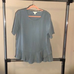 Powder blue short sleeve blouse
